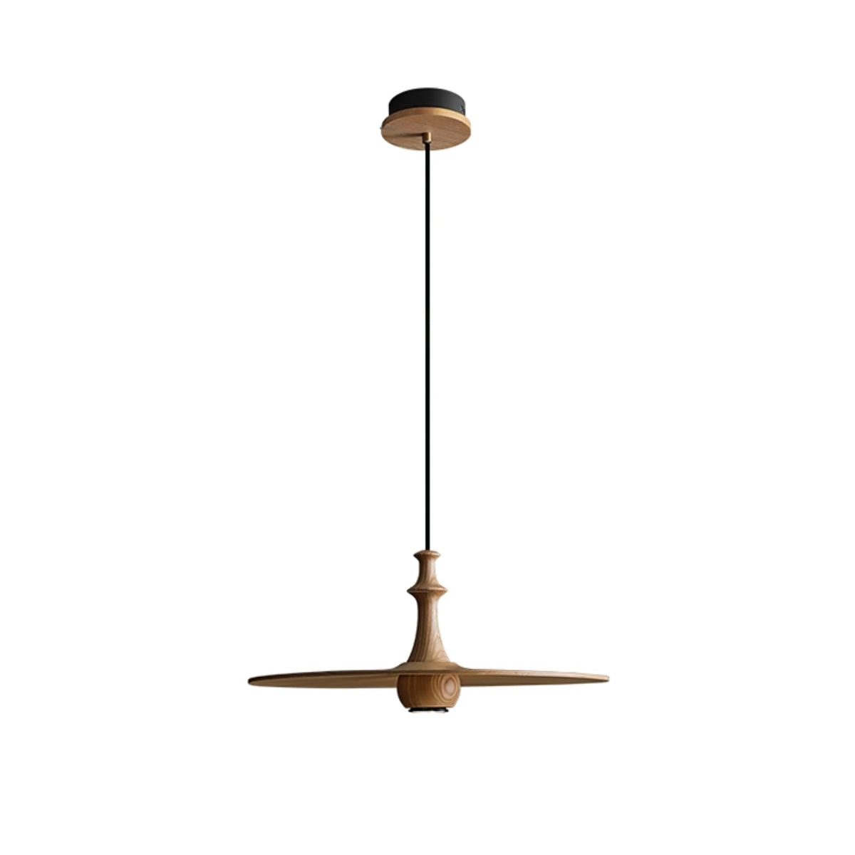 Spindle Disc Wood Pendant Light – Modern Minimalist Ceiling Lamp