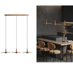 Spindle Disc Wood Pendant Light – Modern Minimalist Ceiling Lamp