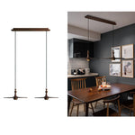 Spindle Disc Wood Pendant Light – Modern Minimalist Ceiling Lamp