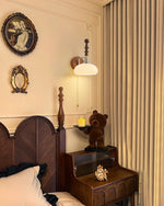 Spindlecrest Wall Sconce with Opal Glass Shade and Walnut Wood Backplate
