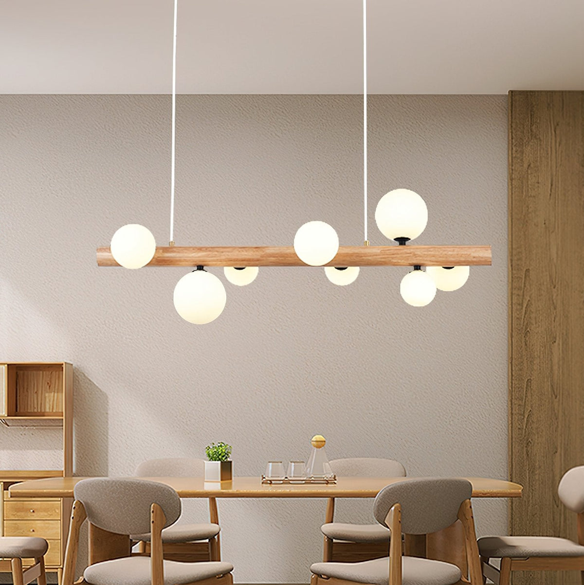Spiral Glass Ball Chandelier