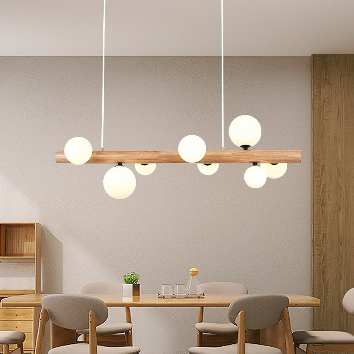 Spiral Glass Ball Chandelier