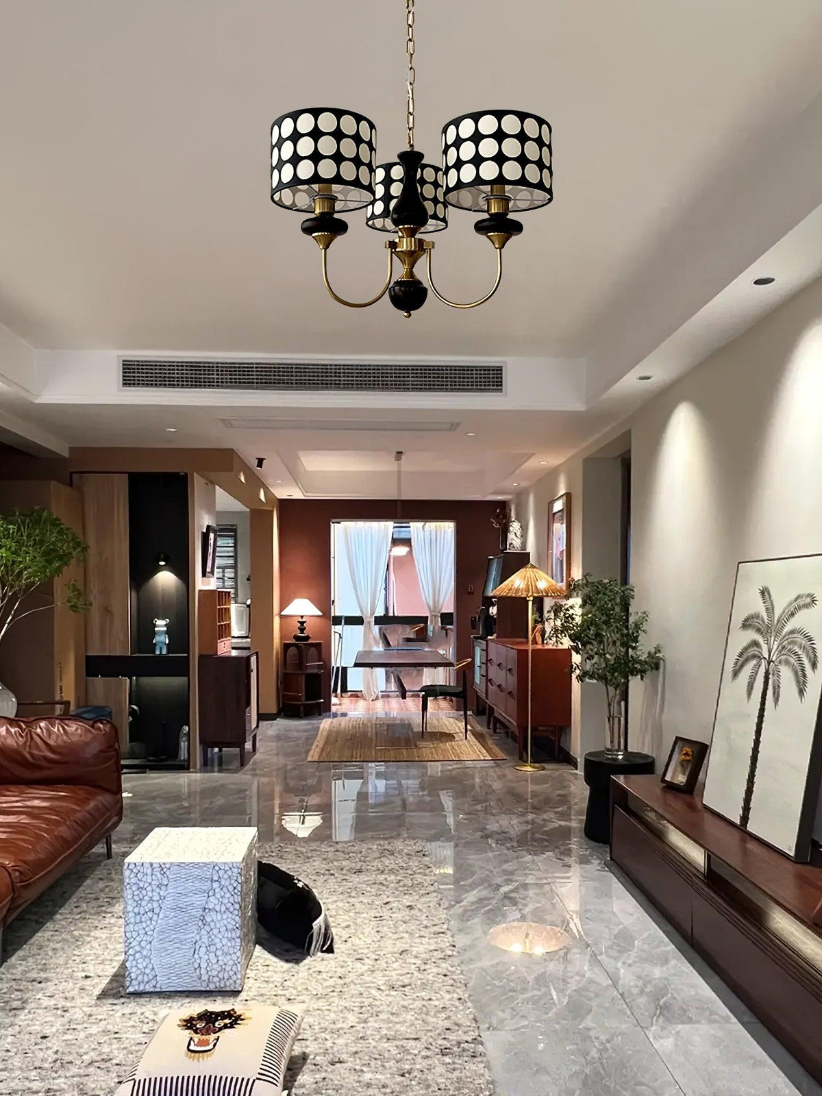 spotted-shade-chandelier