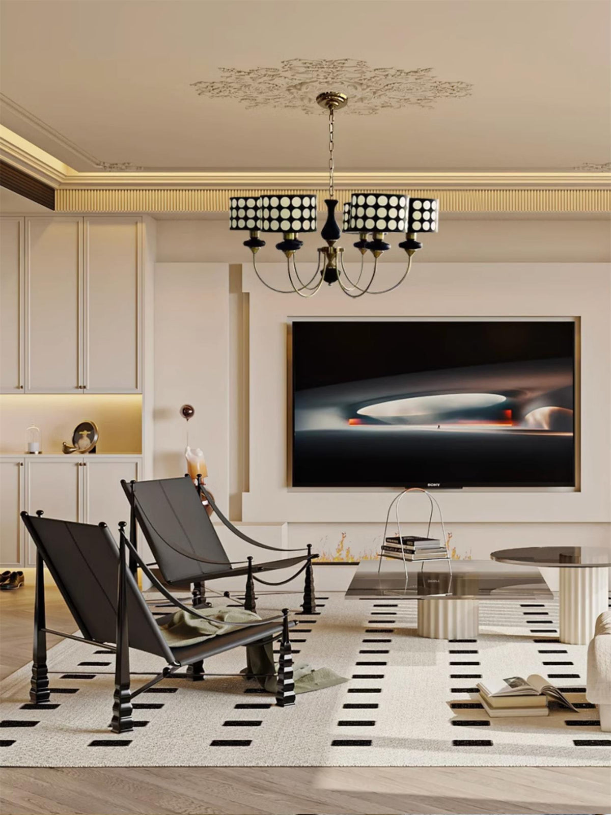 spotted-shade-chandelier