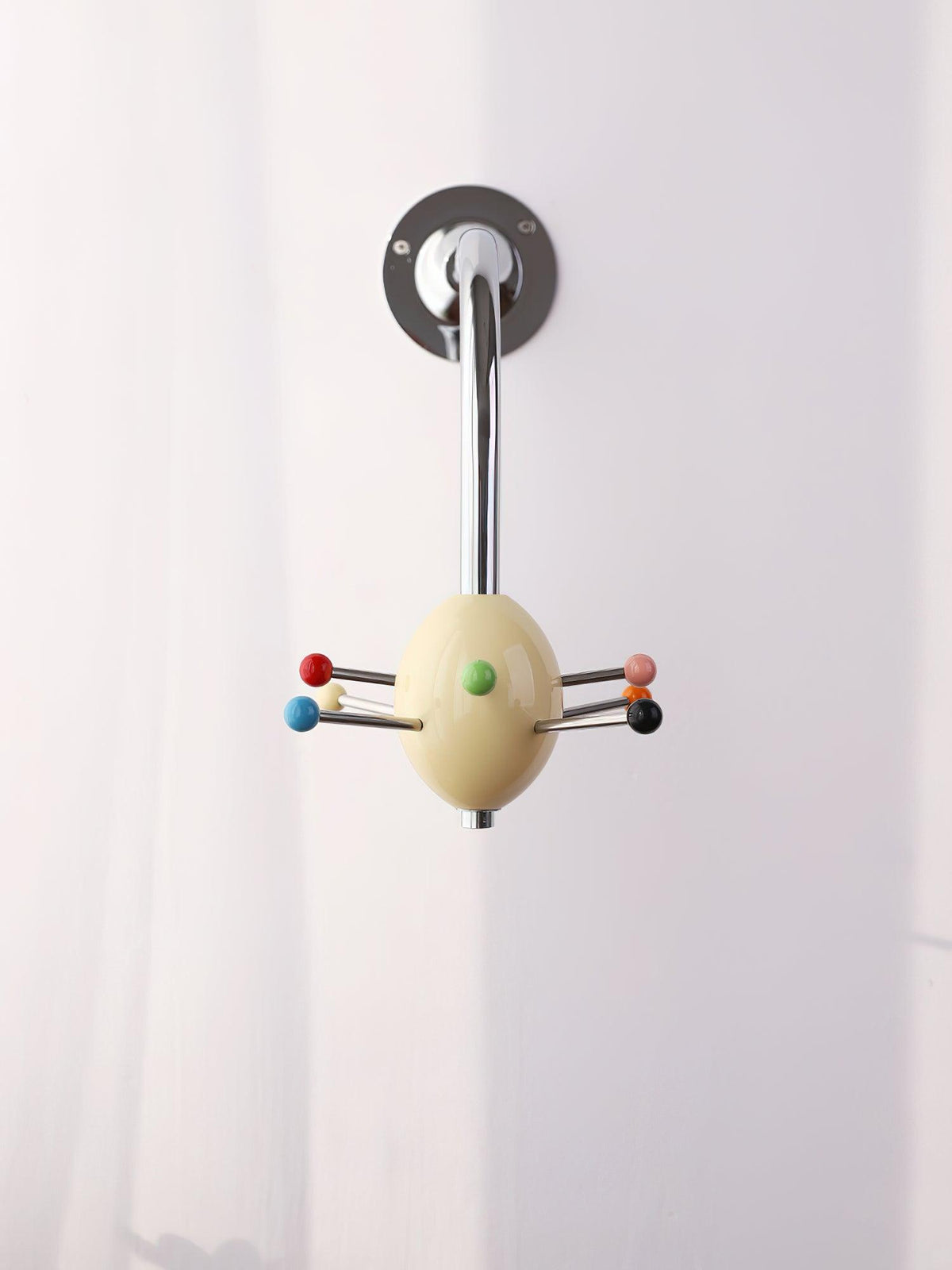 Sputnik Wall-Mounted Coat Rack in Chrome and Iron