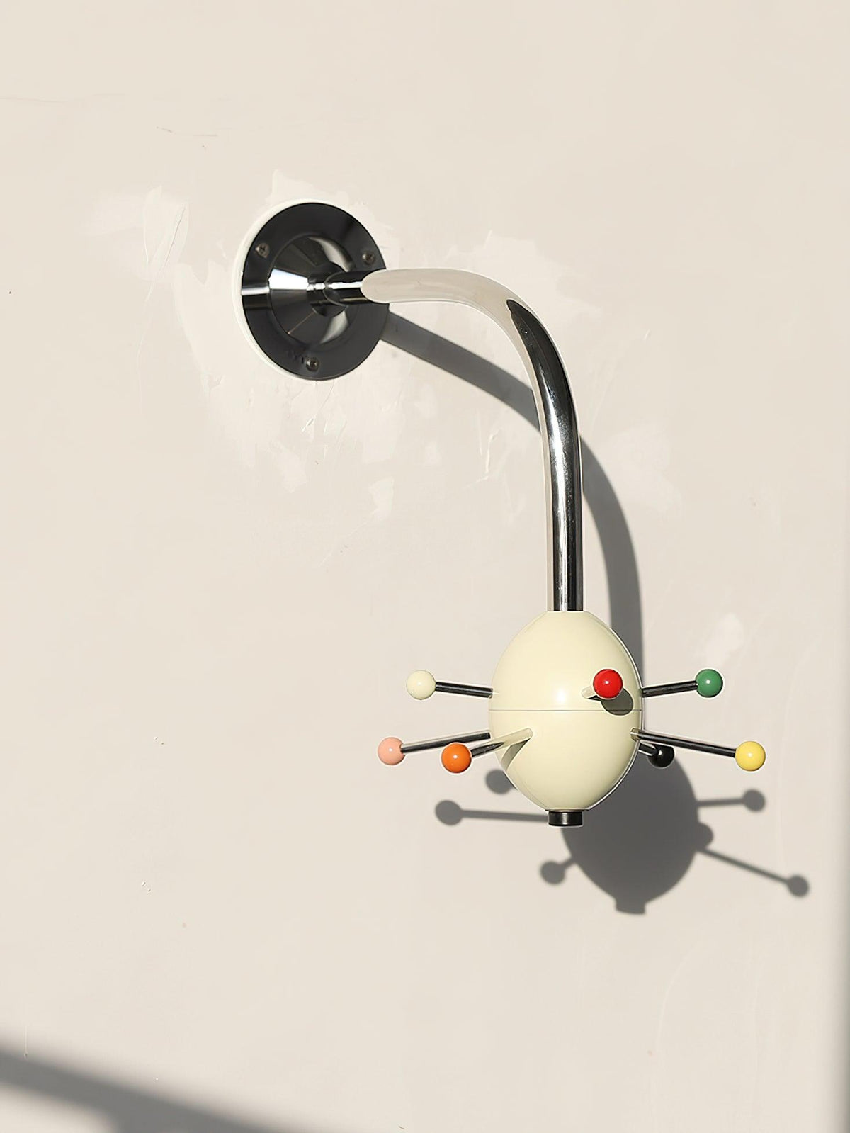 Sputnik Wall-Mounted Coat Rack in Chrome and Iron