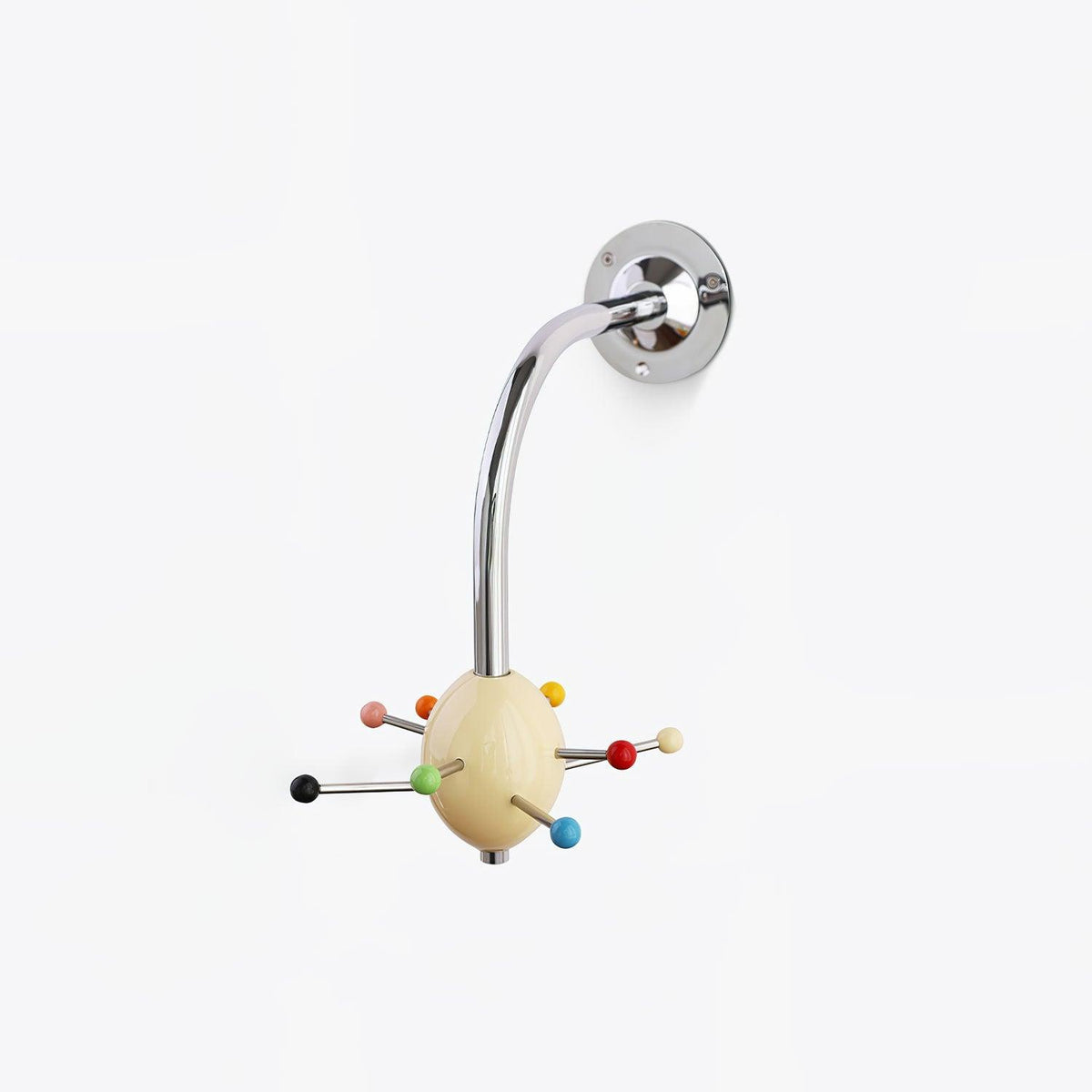 Sputnik Wall-Mounted Coat Rack in Chrome and Iron