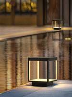 Solar Square Frame Post Light – Modern Waterproof LED Garden Lamp