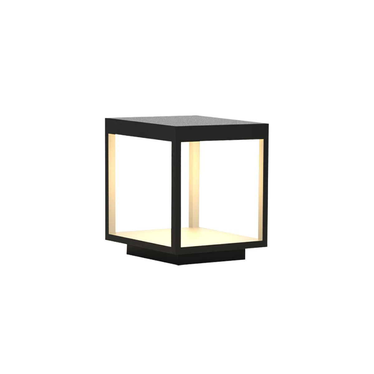 Solar Square Frame Post Light – Modern Waterproof LED Garden Lamp