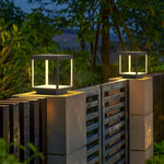Solar Square Frame Post Light – Modern Waterproof LED Garden Lamp