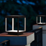 Solar Square Frame Post Light – Modern Waterproof LED Garden Lamp