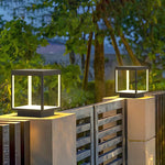 Solar Square Frame Post Light – Modern Waterproof LED Garden Lamp