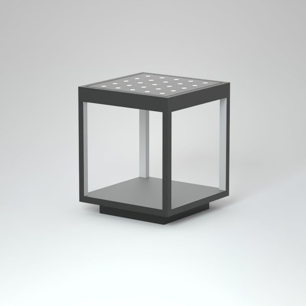 Solar Square Frame Post Light – Modern Waterproof LED Garden Lamp