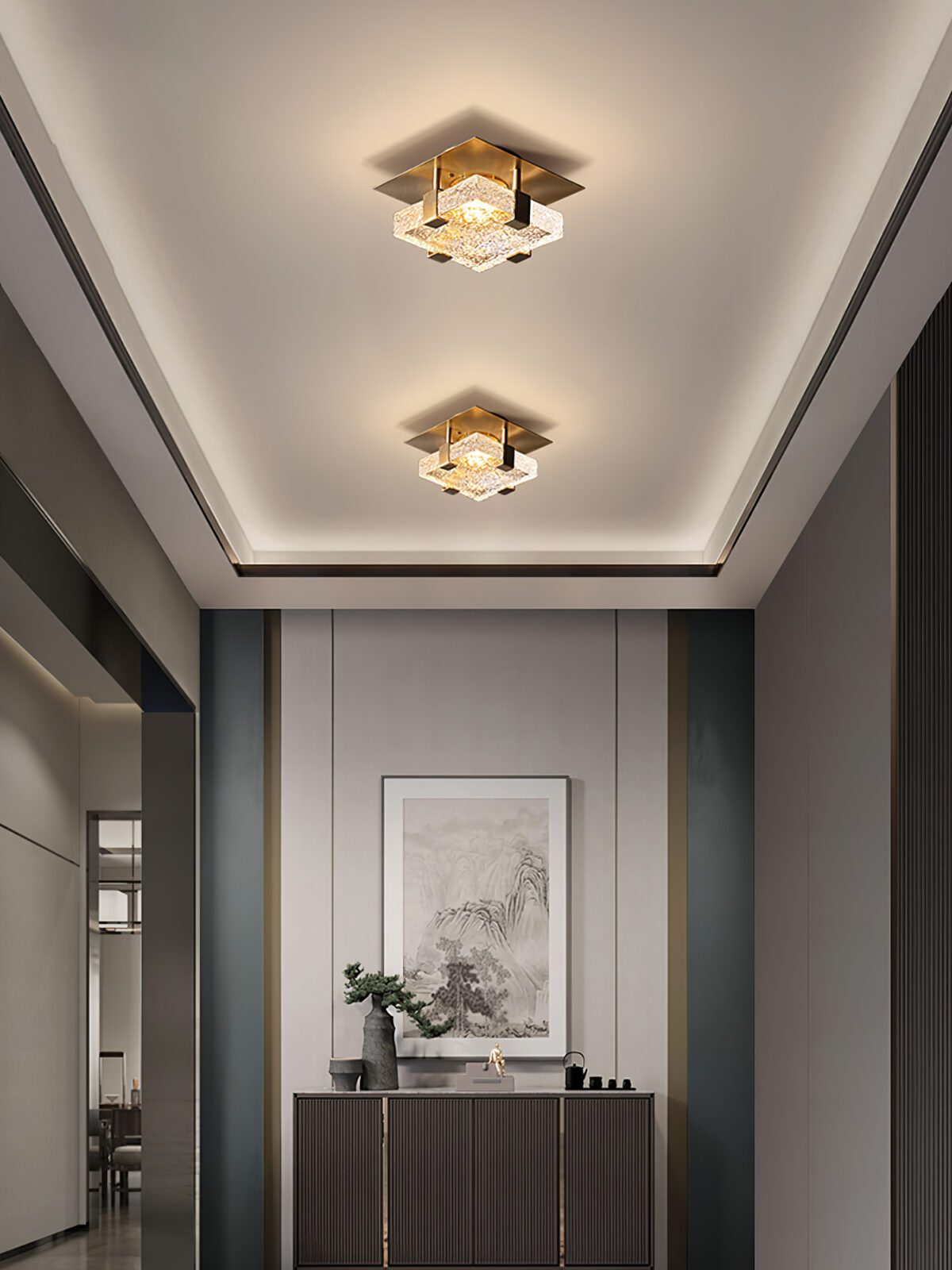 Square Ice Cube Ceiling Lamp