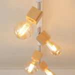 Square Solid Wood Track Ceiling Lamp
