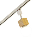 Square Solid Wood Track Ceiling Lamp