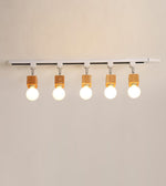 Square Solid Wood Track Ceiling Lamp