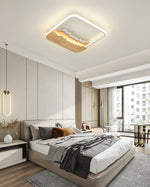 Square Wood Grain Wave Ceiling Lamp