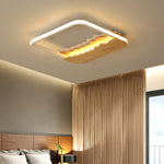 Square Wood Grain Wave Ceiling Lamp