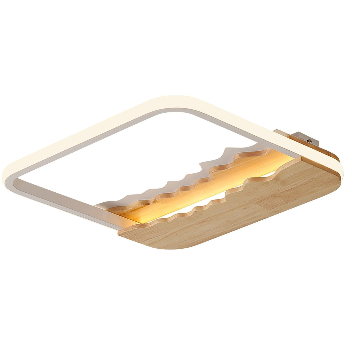 Square Wood Grain Wave Ceiling Lamp