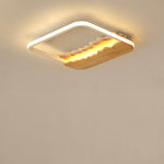 Square Wood Grain Wave Ceiling Lamp
