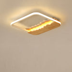 Square Wood Grain Wave Ceiling Lamp