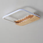 Square Wood Grain Wave Ceiling Lamp