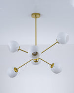 Staggered Glass 6 Light Chandelier