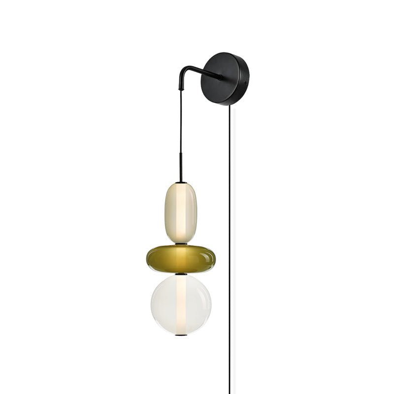 Candied Glass Wall Sconce – Hand-Blown Artisan LED Plug-In Light