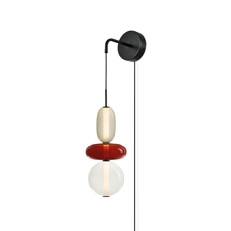 Candied Glass Wall Sconce – Hand-Blown Artisan LED Plug-In Light