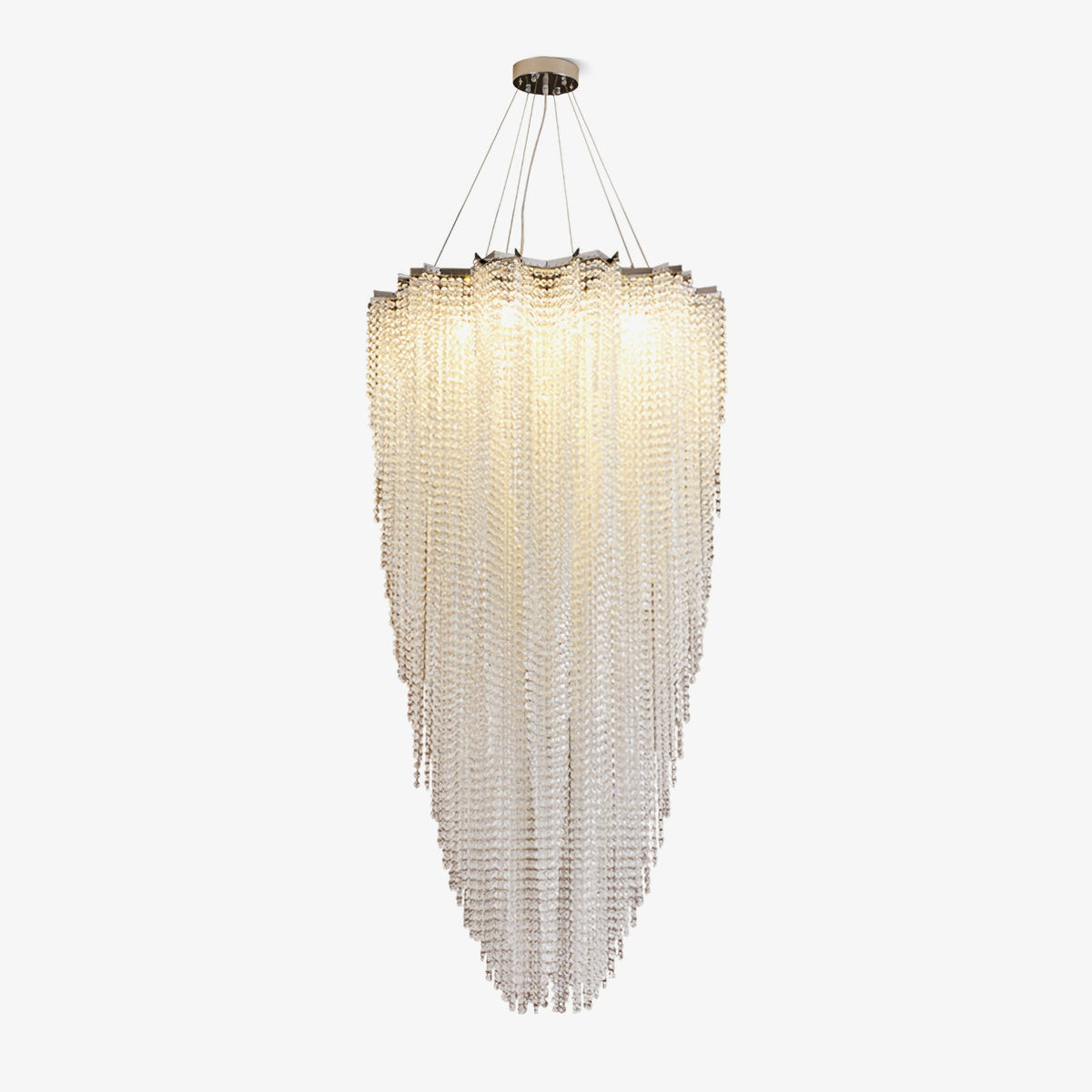 Stalizi Crystal Chandelier – Modern Cascading Waterfall Light for Dining Room and Living Room
