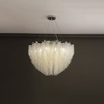 Stalizi Crystal Chandelier – Modern Cascading Waterfall Light for Dining Room and Living Room
