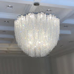 Stalizi Crystal Chandelier – Modern Cascading Waterfall Light for Dining Room and Living Room