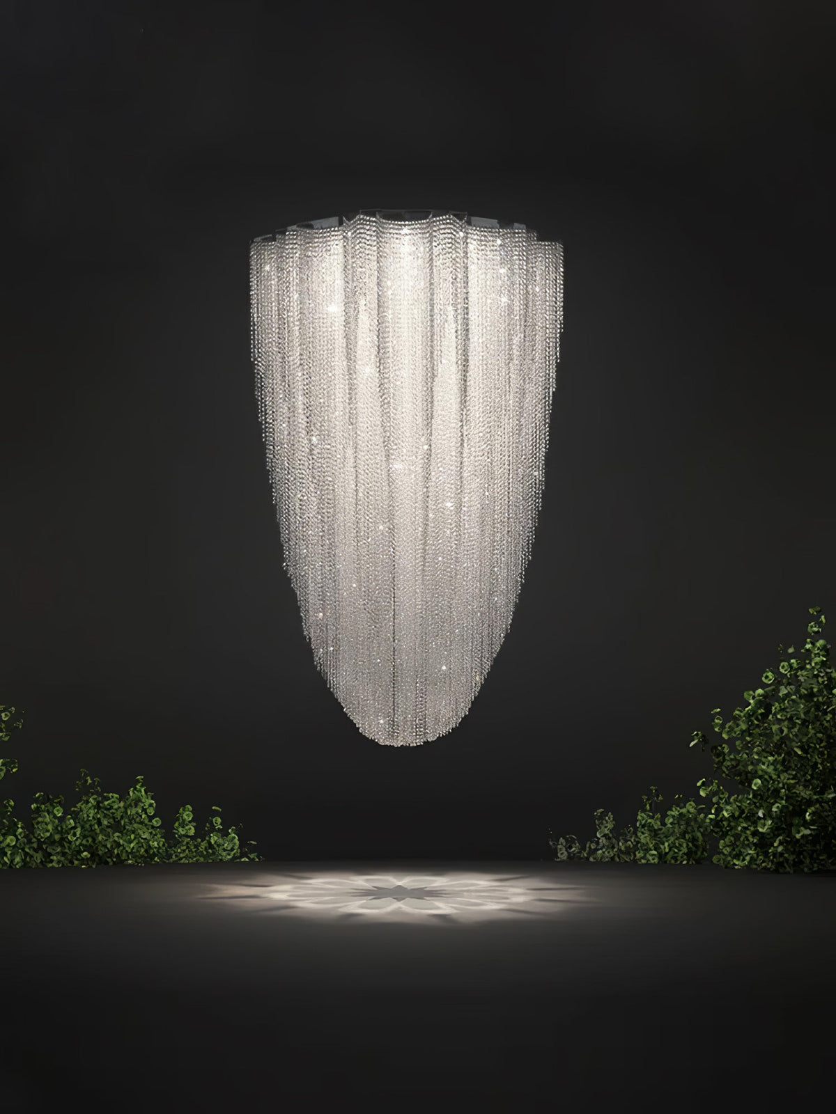 Stalizi Crystal Chandelier – Modern Cascading Waterfall Light for Dining Room and Living Room