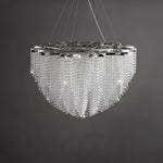 Stalizi Crystal Chandelier – Modern Cascading Waterfall Light for Dining Room and Living Room