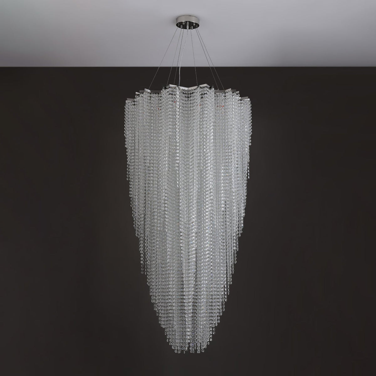 Stalizi Crystal Chandelier – Modern Cascading Waterfall Light for Dining Room and Living Room