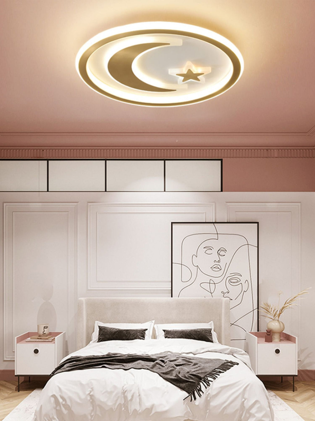Star And Moon Ceiling Lamp