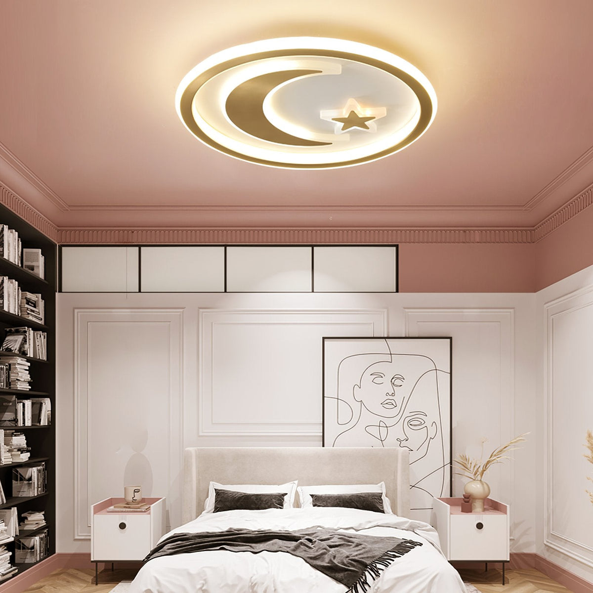 Star And Moon Ceiling Lamp