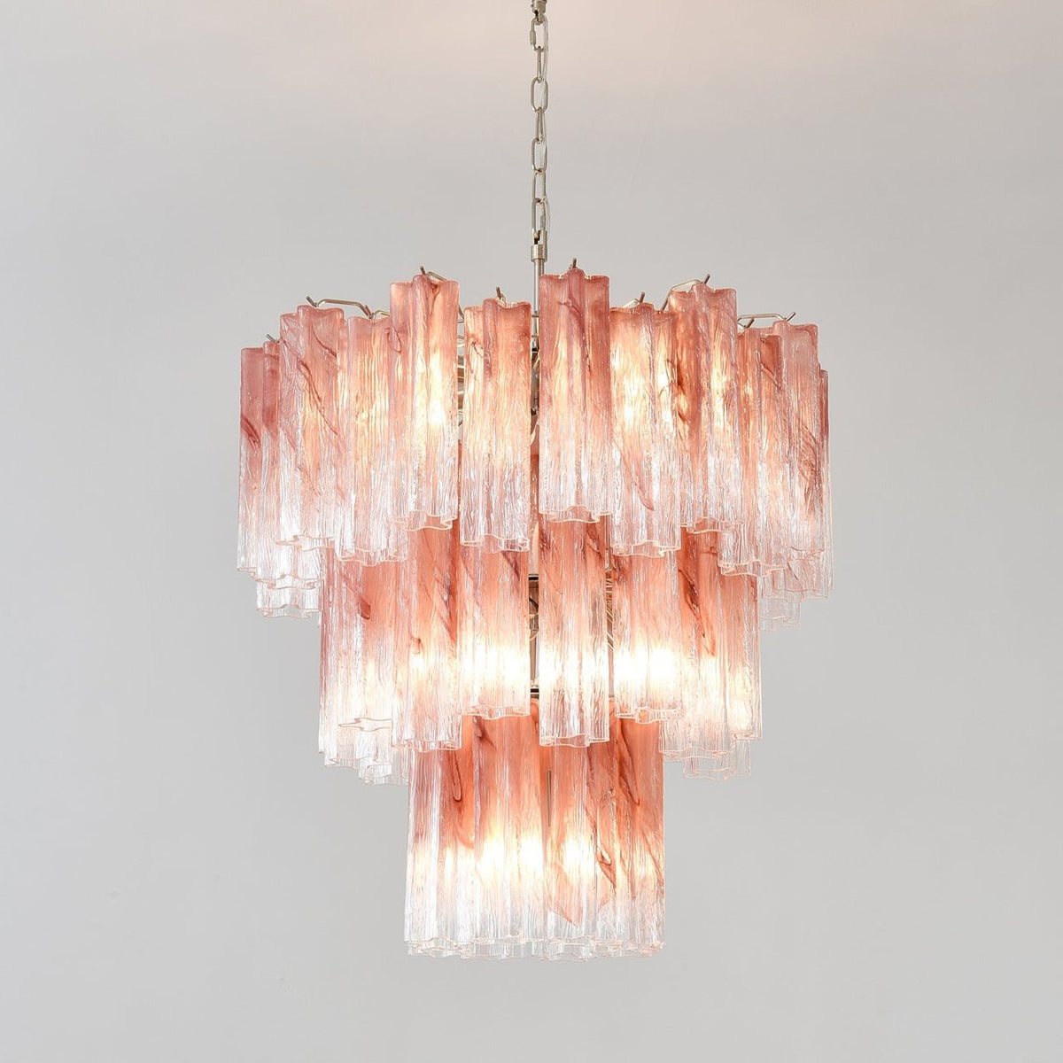 Rose Glass Tube Chandelier – Modern Designer Pendant Light