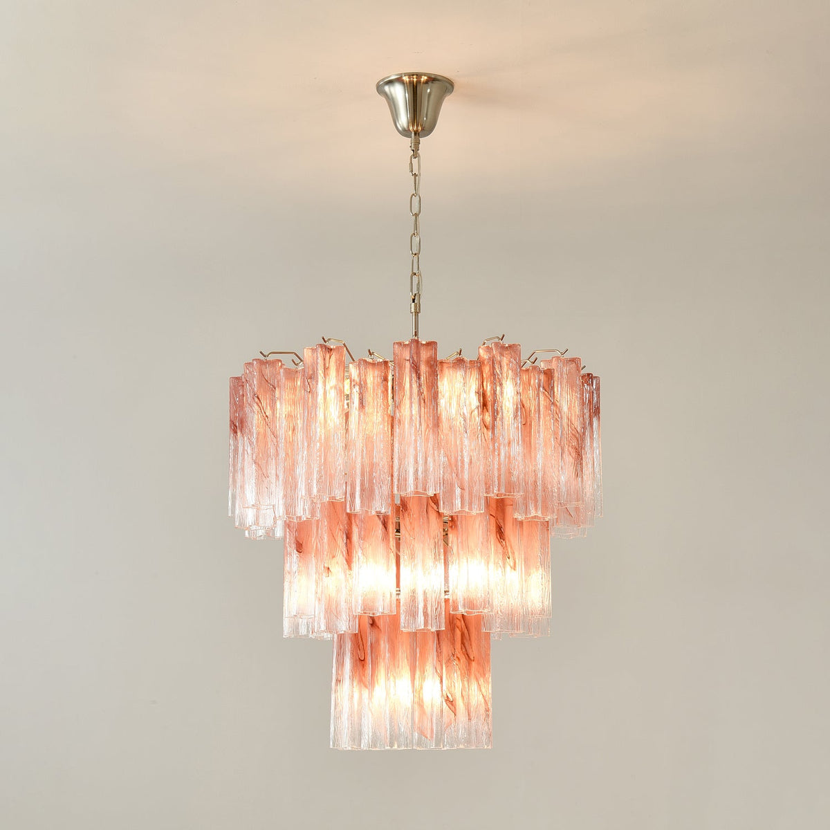 Rose Glass Tube Chandelier – Modern Designer Pendant Light