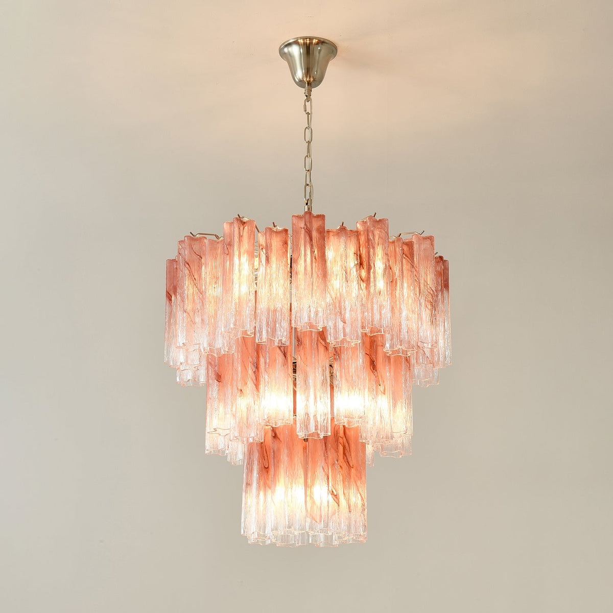 Rose Glass Tube Chandelier – Modern Designer Pendant Light