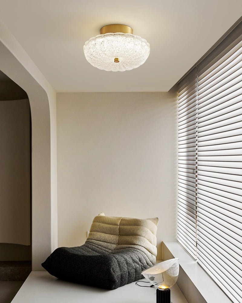 Starlit Brass LED Flush Mount Ceiling Light for Modern Interiors