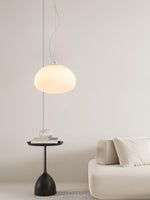 Steamed Bun Glass Pendant Light – Modern White Designer Ceiling Lamp