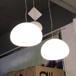 Steamed Bun Glass Pendant Light – Modern White Designer Ceiling Lamp
