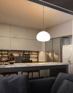 Steamed Bun Glass Pendant Light – Modern White Designer Ceiling Lamp