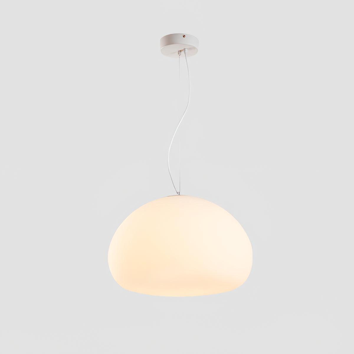 Steamed Bun Glass Pendant Light – Modern White Designer Ceiling Lamp