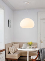 Steamed Bun Glass Pendant Light – Modern White Designer Ceiling Lamp