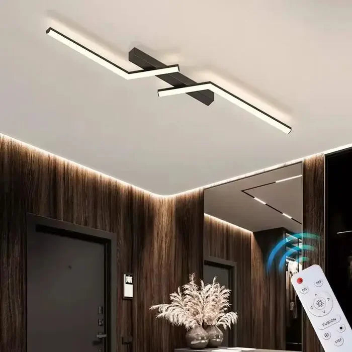 Modern Simple Black Aluminum Led Ceiling Light