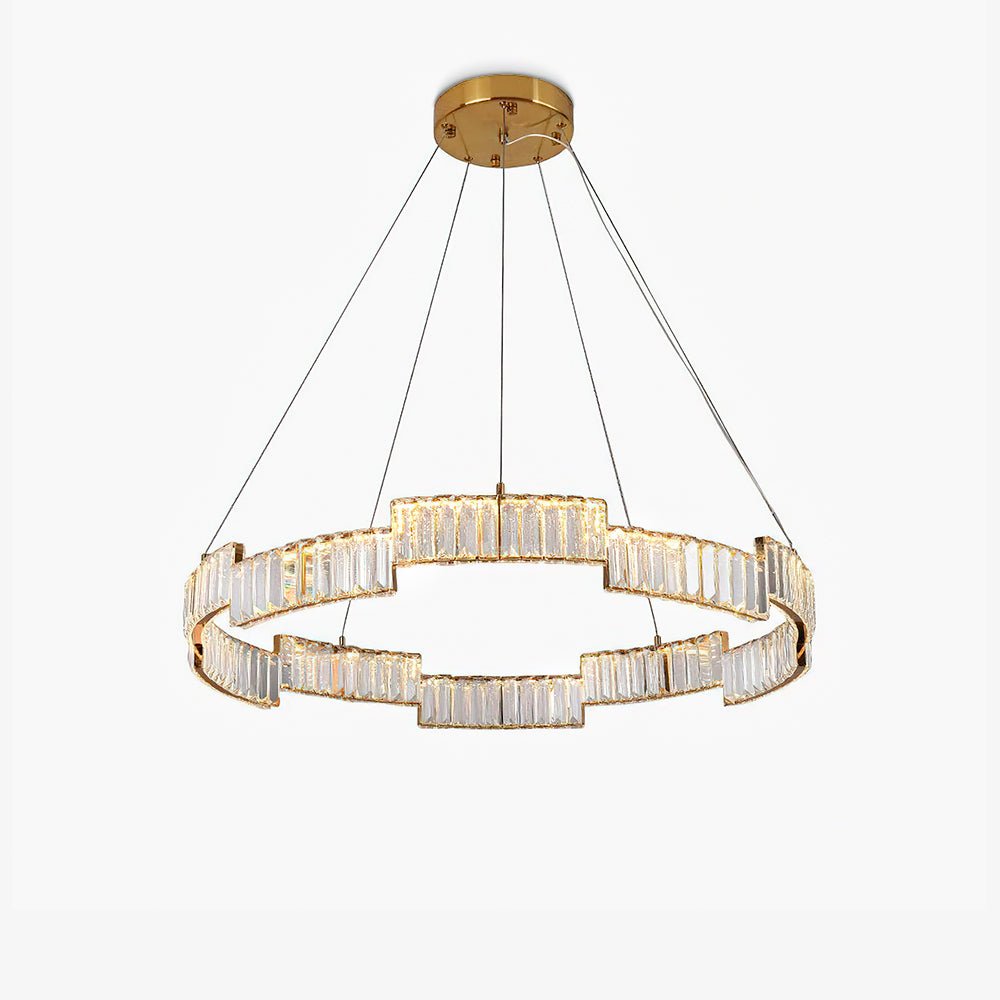 Stella Crystal Chandelier – Modern Gold LED Pendant Light for Dining Room and Foyer