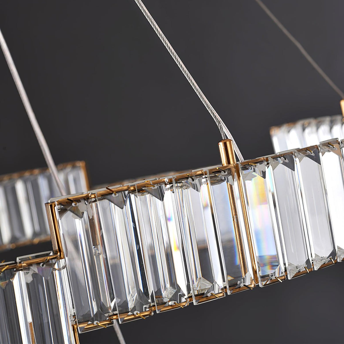 Stella Crystal Chandelier – Modern Gold LED Pendant Light for Dining Room and Foyer